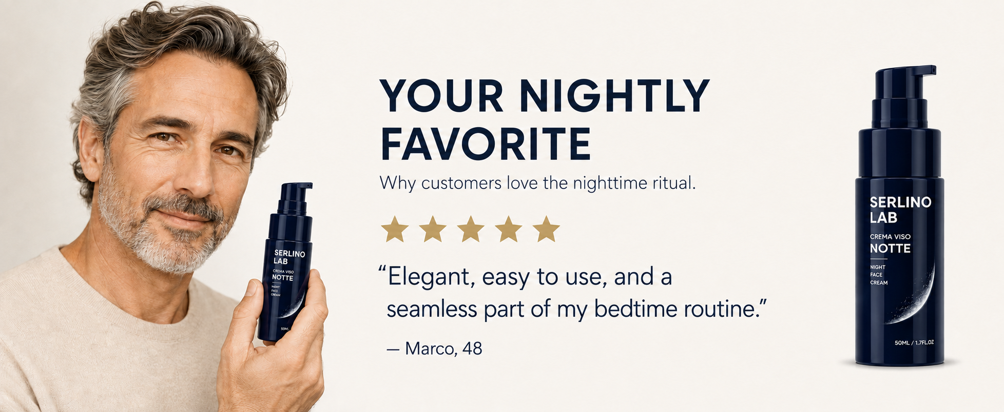 Customer describes Notte as elegant, easy to use, and seamless at bedtime